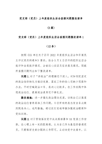 3篇党支部党员上年度组织生活会查摆问题整改清单