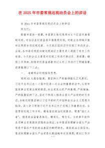 在2025年市委常规巡视动员会上的讲话