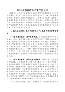 2025年工作总结【县政府办公室】(材料)
