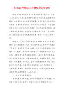 在2025年经济工作会议上的讲话市