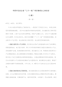 3篇市委书记在全省三个一批项目推进会上的发言