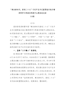 3篇建功新时代喜迎二十大习近平总书记重要指示批示精神再学习再落实再提升主题活动总结
