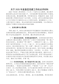 2025年度基层党建工作点评材料(材料)