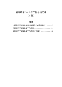 3篇领导班子20XX年工作总结汇编