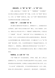 经验材料以新助新让新发力