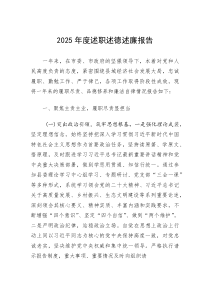 2025年度述职述德述廉报告【分管副县长】(材料)