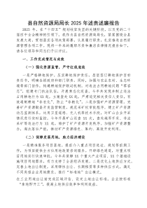 2025年度述责述廉报告【县自然资源局局长】(材料)