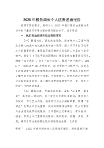 2025年度述责述廉报告【市税务局局长】(材料)