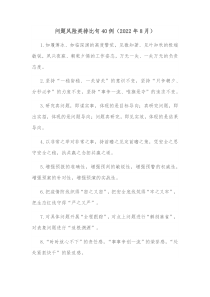40例问题风险类排比句20XX年8月
