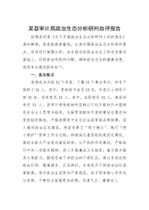 2025年政治生态分析研判自评报告【县审计局】(材料)