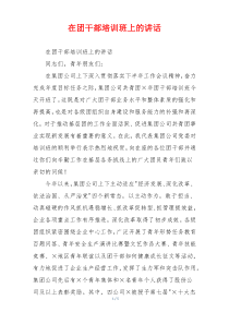 在团干部培训班上的讲话