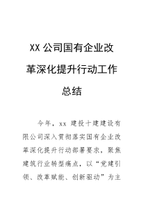 国有企业改革深化提升行动工作总结【公司】(材料)