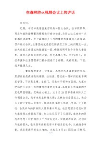 在森林防火视频会议上的讲话