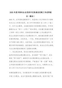 (参考)2025年度市国有企业党委书记抓基层党建工作述职报告（优质）