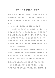 (参考)个人2025年思想政治工作小结