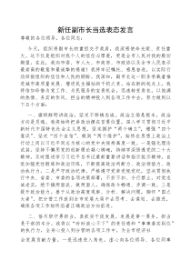 表态发言：新当选副市长(材料)