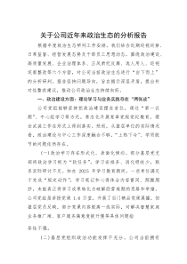 近年来政治生态分析报告【公司】(材料)