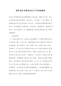 (参考)某局2025年度安全生产工作总结报告