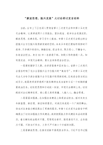 解放思想振兴发展大讨论研讨发言材料