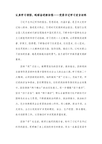 认真学习领悟砥砺奋进新征程党委书记学习发言材料