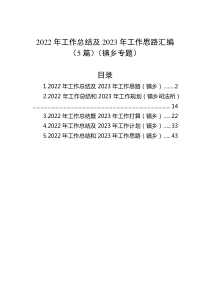 5篇20XX年工作总结及20XX年工作思路汇编镇乡专题