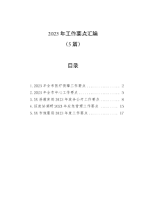 5篇20XX年工作要点汇编