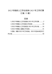 5篇20XX年残疾人工作总结和20XX年工作打算汇编