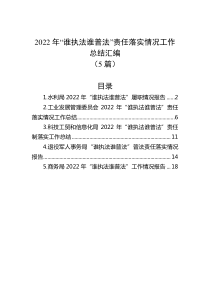 5篇20XX年谁执法谁普法责任落实情况工作总结汇编