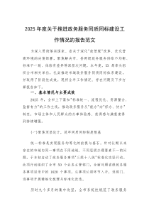 2025年度关于推进政务服务同质同标建设工作情况的报告范文(素材)
