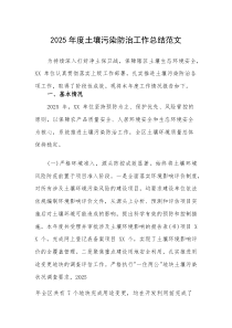 2025年度土壤污染防治工作总结范文(素材)