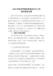 2025年秋冬季森林草原防灭火工作情况报告文稿(素材)