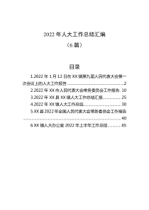 6篇20XX年人大工作总结汇编