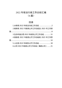 6篇20XX年依法行政工作总结汇编