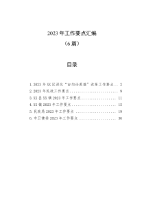 6篇20XX年工作要点汇编