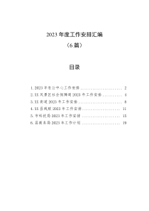 6篇20XX年度工作安排汇编