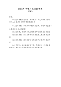 6篇20XX第一季度二十大宣讲党课