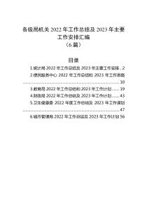 6篇各级局机关20XX年工作总结及20XX年主要工作安排汇编