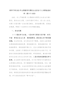 领导干部20XX年主题教育专题民主生活会个人对照检查材料新六个方面