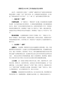 高新区20XX年工作务虚会发言材料