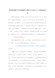 高校党委副书记巡察整改专题民主生活会个人对照检查材料