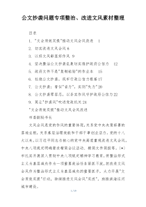 公文抄袭问题专项整治、改进文风素材整理