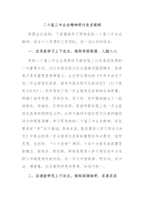 二十届三中全会精神研讨发言提纲