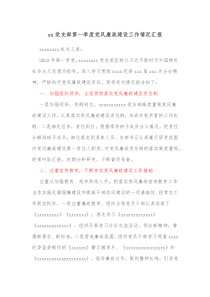 xx党支部第一季度党风廉政建设工作情况汇报