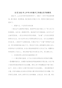 XX区20XX年上半年乡村振兴工作重点及开展情况汇报