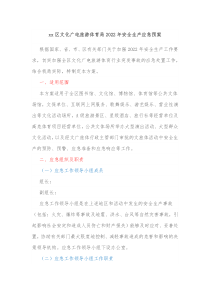 xx区文化广电旅游体育局20XX年安全生产应急预案