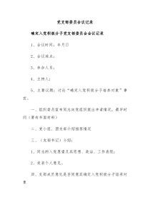 党支部委员会议记录