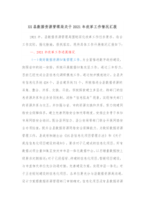 XX县数据资源管理局关于20XX年改革工作情况汇报