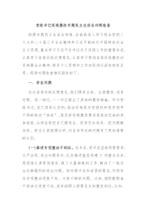 党组书记巡视整改专题民主生活会对照检查
