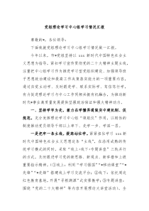 党组理论学习中心组学习情况汇报