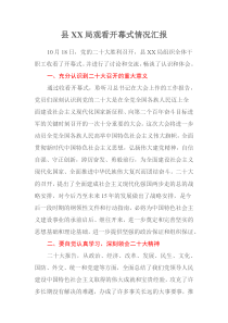 XX局观看开幕式情况汇报2篇